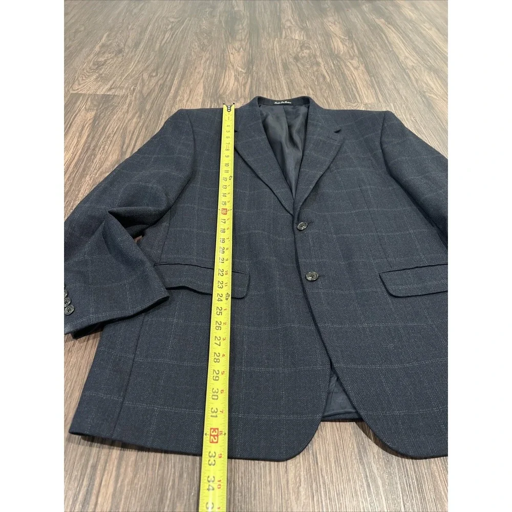 RALPH LAUREN Mens Blazer Sport Coat Two Button Jacket 46L Tartan Plaid Green